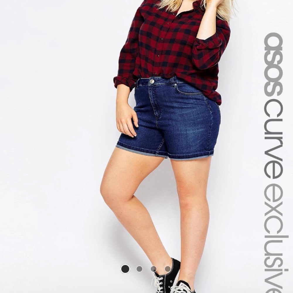ASOS Curve High Rise Jean Shorts